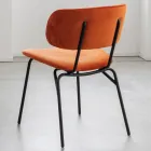 Eetkamerstoel in metaal en vlekbestendig fluweel, 2 stuks - Valnerina Viadurini