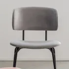 Eetkamerstoel in metaal en vlekbestendig fluweel, 2 stuks - Valnerina Viadurini