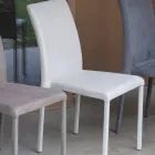 Metalen eetkamerstoel bekleed met gekleurd Econabuk, 4 stuks - Anita Viadurini