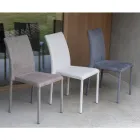 Metalen eetkamerstoel bekleed met gekleurd Econabuk, 4 stuks - Anita Viadurini