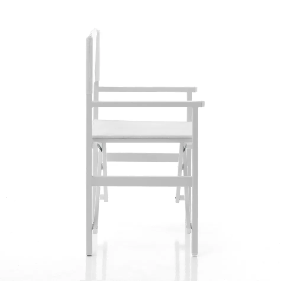 Opklapbare regisseursstoel in aluminium en textiel - Fluor Viadurini