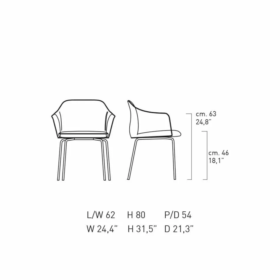 Moderne design eetkamerstoel Made in Italy - Cloe Viadurini