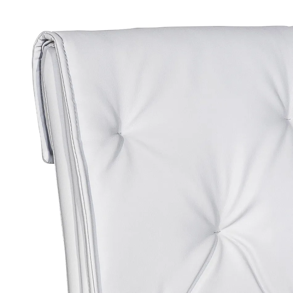 Woonkamerstoel met structuur en zitting in kunstleer Made in Italy - Grogu Viadurini