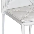 Woonkamerstoel met structuur en zitting in kunstleer Made in Italy - Grogu Viadurini