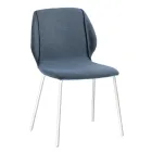 Elegante moderne design woonkamerstoel in stof met rand - Scarat Viadurini