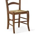 Woonkamerstoel van beukenhout met zitting van stro, gemaakt in Italië - Tamara Viadurini