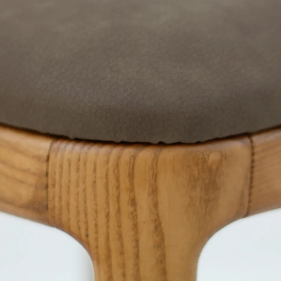 Woonkamerstoel in gebeitst essenhout Gemaakt in Italië - Lyanne Viadurini