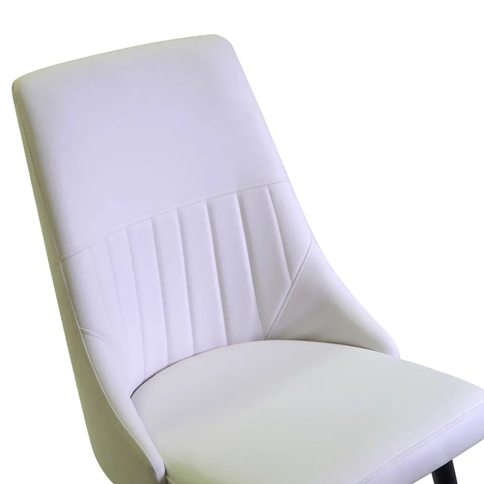 Woonkamerstoel in metaal en ecoleder met verschillende afwerkingen - Onde Viadurini