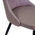 Woonkamerstoel in metaal en ecoleder met verschillende afwerkingen - Onde Viadurini