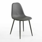 woonkamer stoel in modern design kunstleer, L38x P43cm, Mona, 4 stukken Viadurini