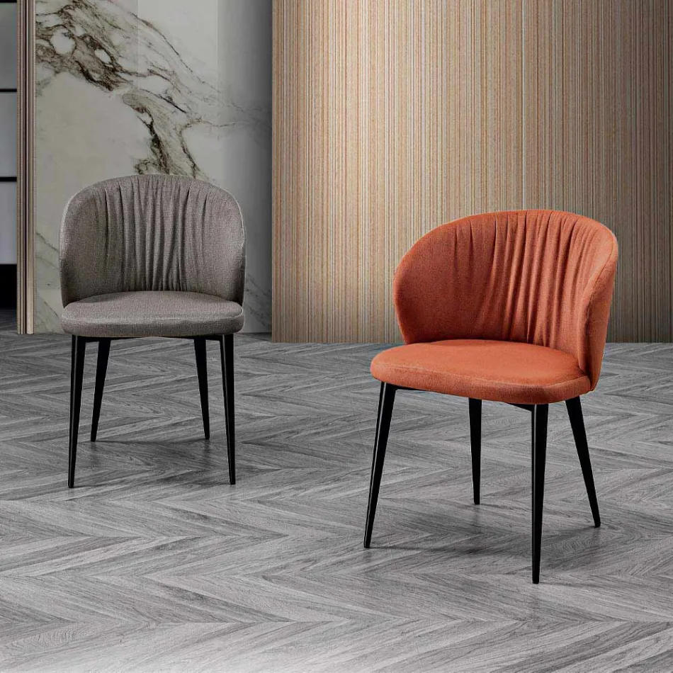 Woonkamerstoel in stof en as van elegant design - Reginaldo Viadurini