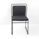 Woonkamerstoel in stof en gelakt Made in Italy - Uralia Viadurini