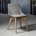 Moderne stoel in stof en hout voor de woonkamer gemaakt in Italië, Oriella