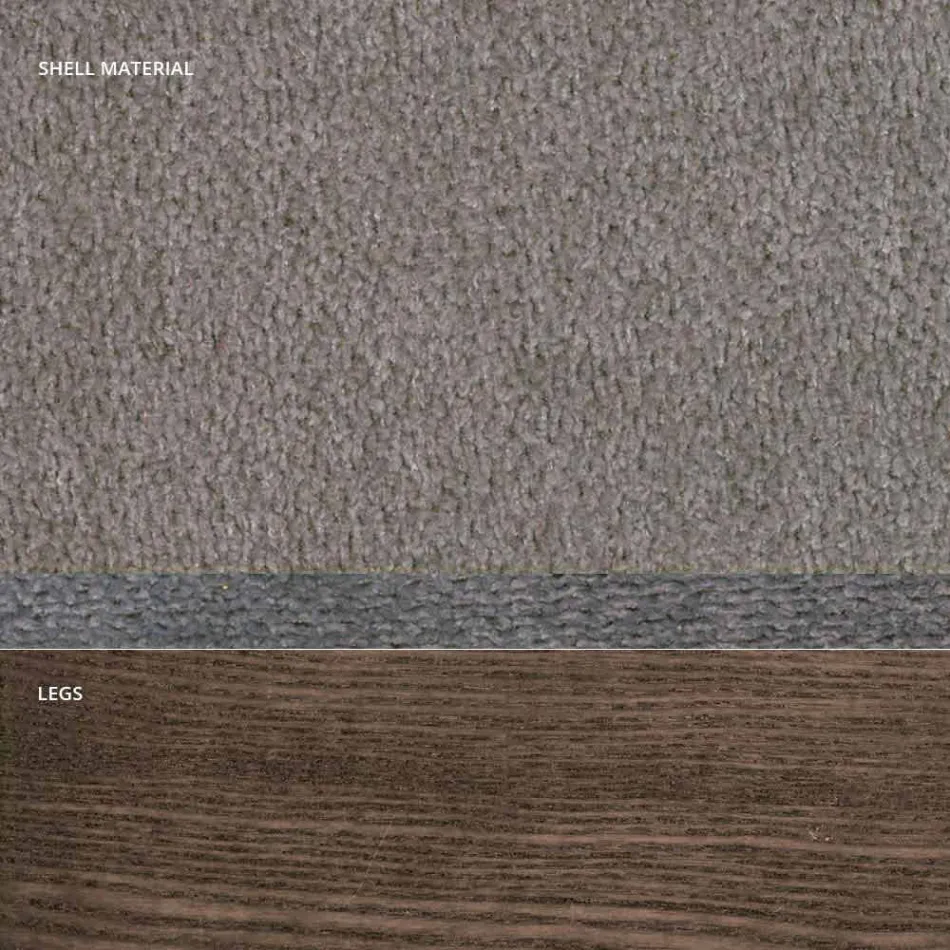 Woonkamerstoel in stof en modern hout gemaakt in Italië, Oriella Viadurini