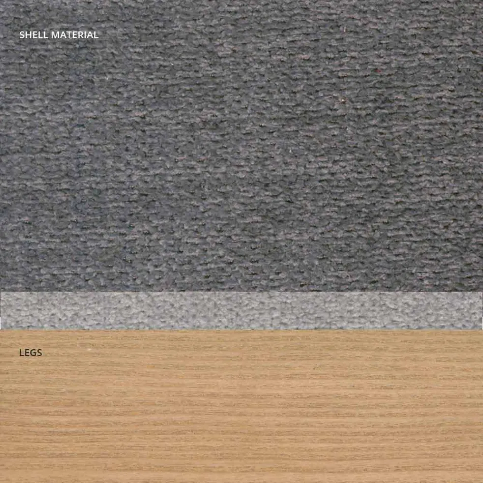 Woonkamerstoel in stof en modern hout gemaakt in Italië, Oriella Viadurini