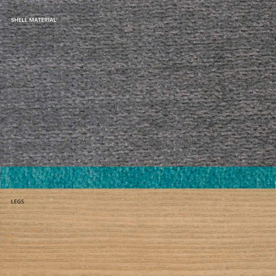 Woonkamerstoel in stof en modern hout gemaakt in Italië, Oriella Viadurini