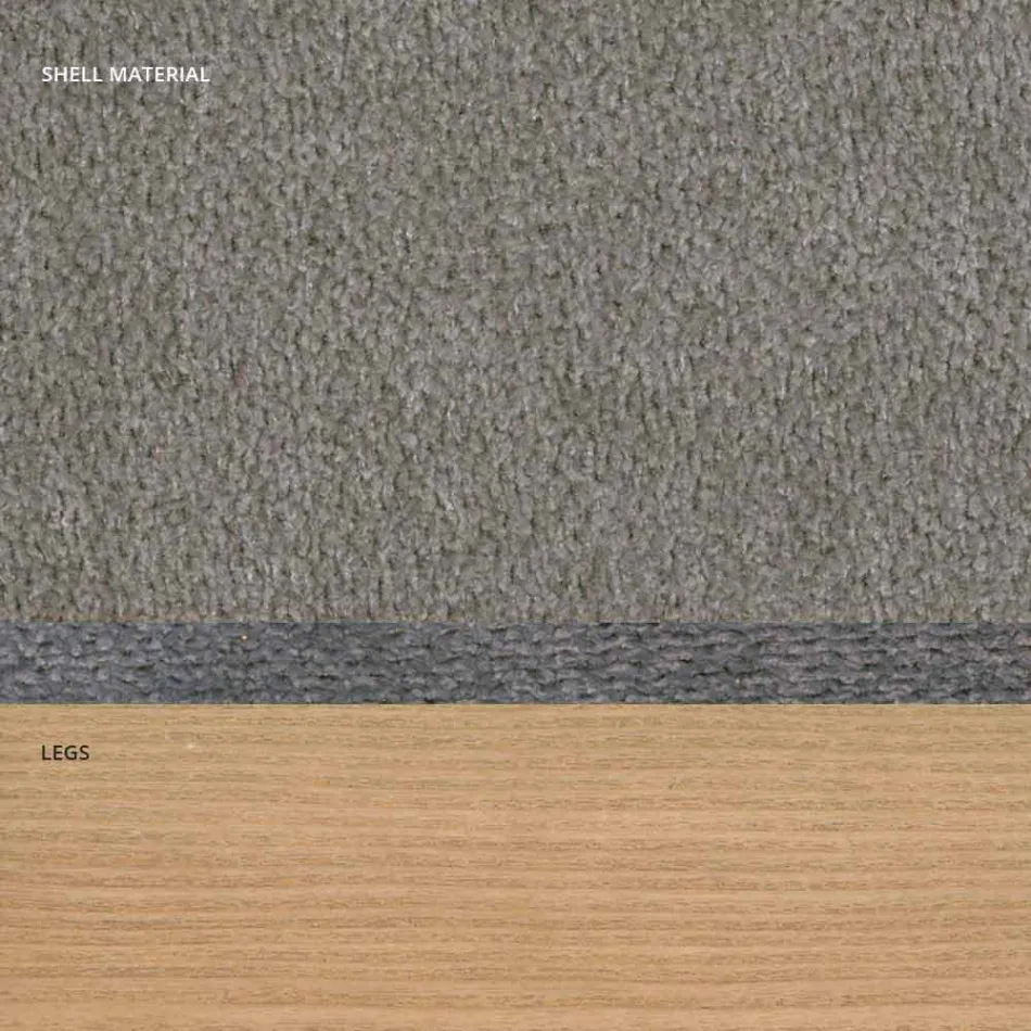 Woonkamerstoel in stof en modern hout gemaakt in Italië, Oriella Viadurini