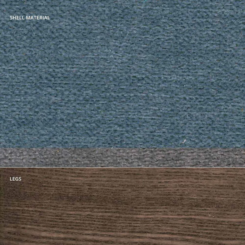 Woonkamerstoel in stof en modern hout gemaakt in Italië, Oriella Viadurini