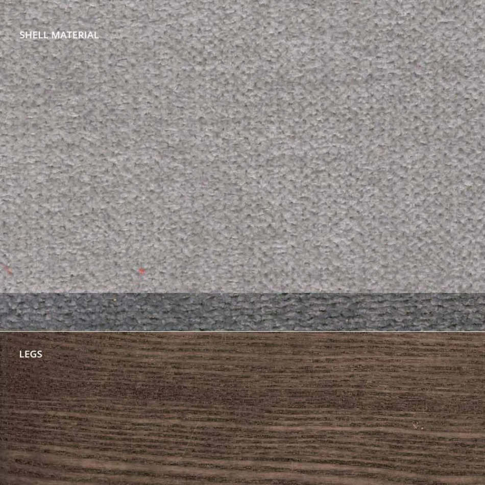 Woonkamerstoel in stof en modern hout gemaakt in Italië, Oriella Viadurini