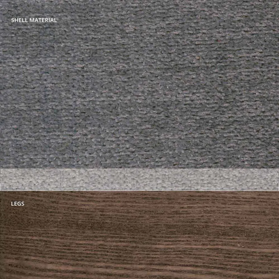 Woonkamerstoel in stof en modern hout gemaakt in Italië, Oriella Viadurini