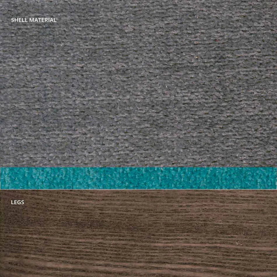 Woonkamerstoel in stof en modern hout gemaakt in Italië, Oriella Viadurini