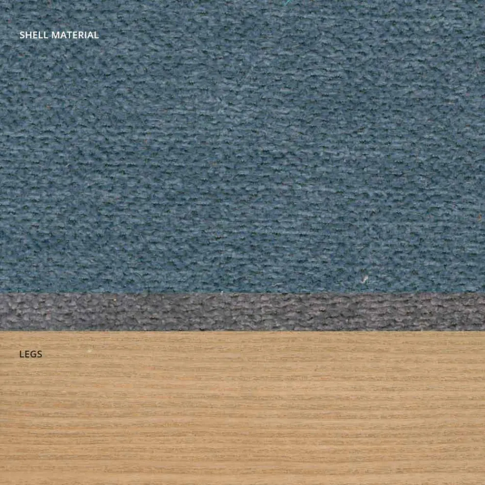 Woonkamerstoel in stof en modern hout gemaakt in Italië, Oriella Viadurini