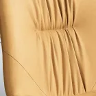 Woonkamerstoel van vezelstof met leereffect en metaal Made in Italy - Gohan Viadurini