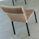 Woonkamerstoel in vlekbestendig fluweel en zwarte structuur - Haroon Viadurini