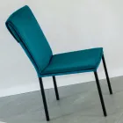 Woonkamerstoel in vlekbestendig fluweel en zwarte structuur - Haroon Viadurini