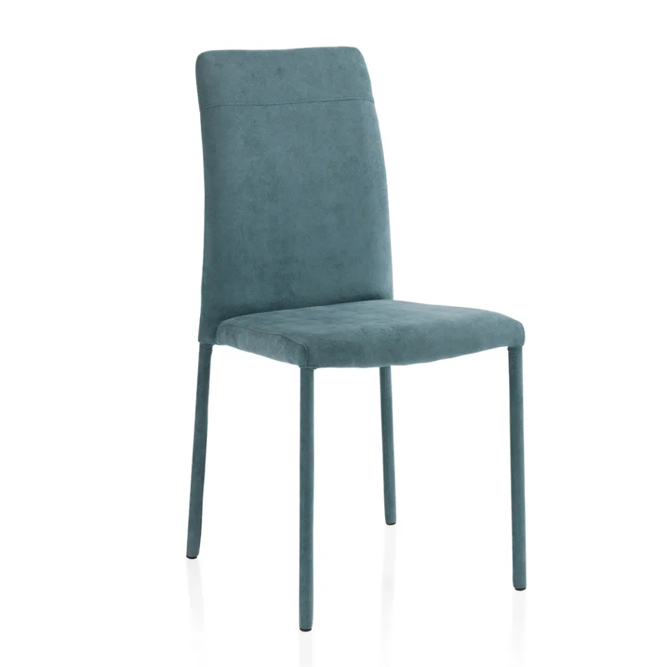 Woonkamerstoel volledig bekleed met stof Made in Italy - Lorelai Viadurini