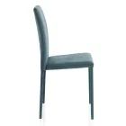 Woonkamerstoel volledig bekleed met stof Made in Italy - Lorelai Viadurini