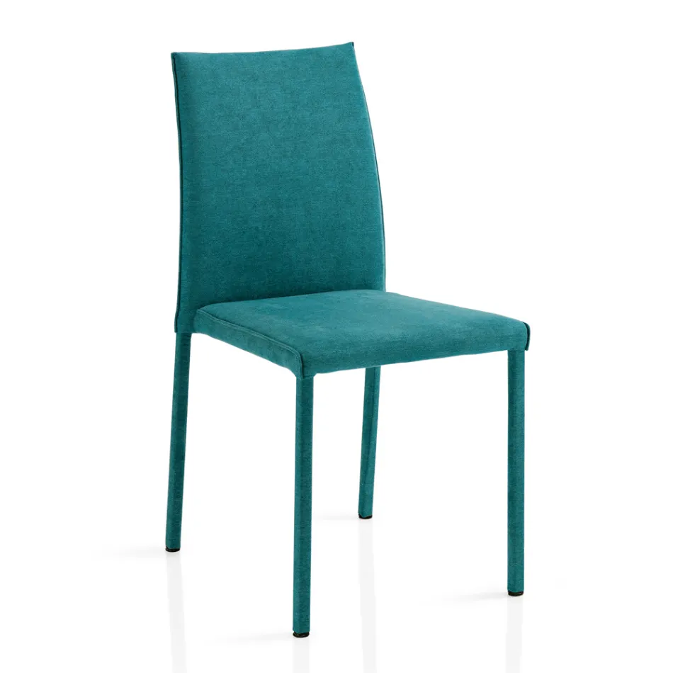 Woonkamerstoel volledig bekleed met stof Made in Italy - Rosetta Viadurini