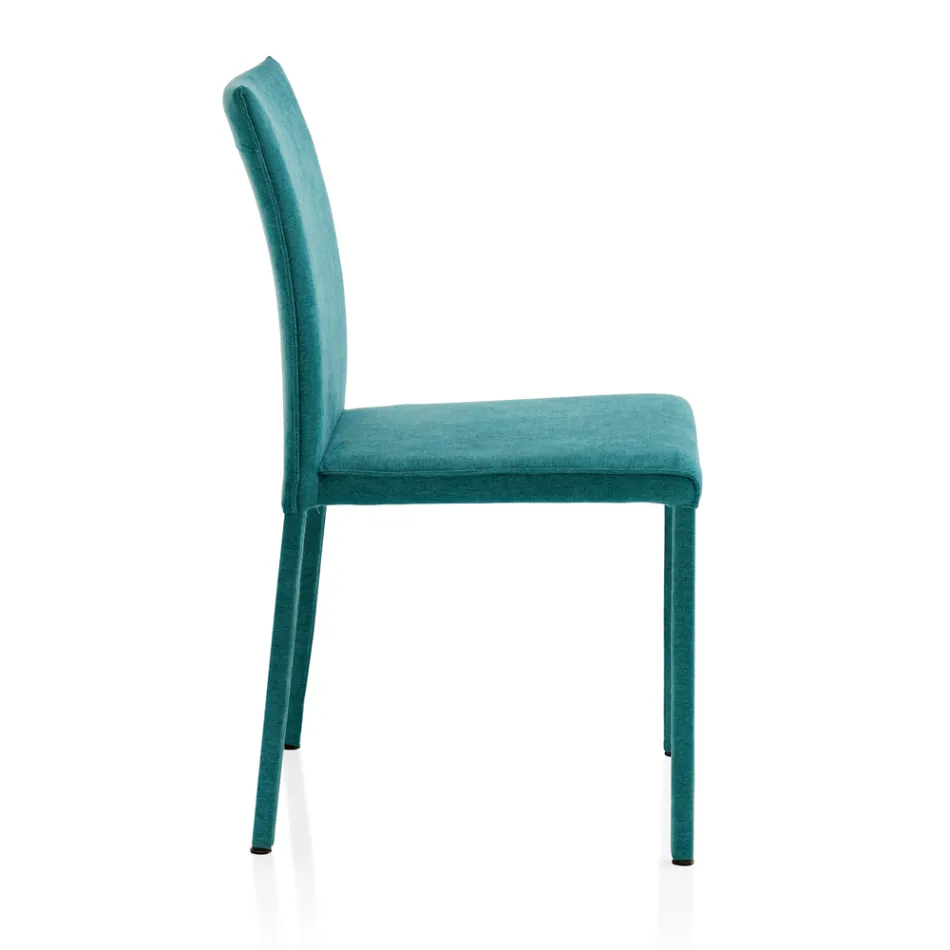 Woonkamerstoel volledig bekleed met stof Made in Italy - Rosetta Viadurini