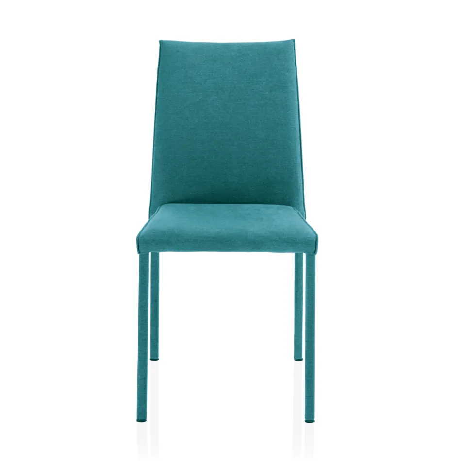 Woonkamerstoel volledig bekleed met stof Made in Italy - Rosetta Viadurini