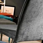 Woonkamerstoel volledig bekleed met stof Made in Italy - Rosetta Viadurini