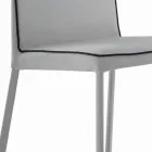 Woonkamerstoel gestoffeerd en gelakte poten Made in Italy - Catania Viadurini