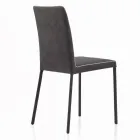 Woonkamerstoel gestoffeerd en gelakte poten Made in Italy - Catania Viadurini