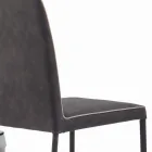 Woonkamerstoel gestoffeerd en gelakte poten Made in Italy - Catania Viadurini