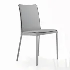 Woonkamerstoel gestoffeerd en gelakte poten Made in Italy - Catania Viadurini