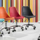 Bureaustoel met gaslift in gekleurd polypropyleen en metaal - Loredana Viadurini