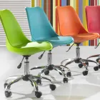 Bureaustoel met gaslift in gekleurd polypropyleen en metaal - Loredana Viadurini