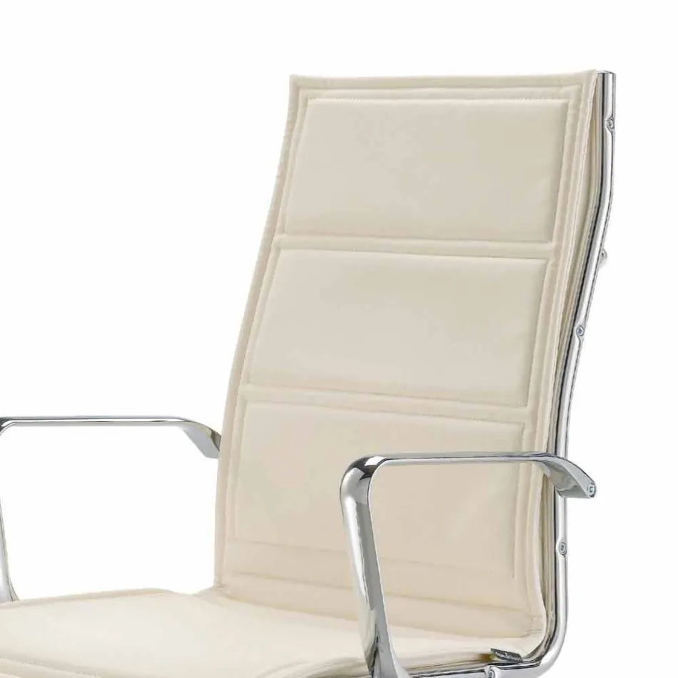 Bureaustoel met monocoque in imitatieleder gemaakt in Italië Agata Viadurini