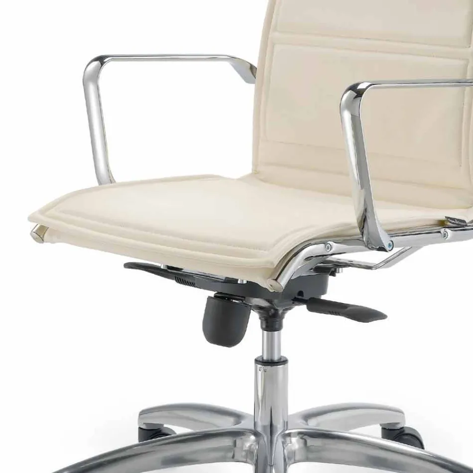 Bureaustoel met monocoque in imitatieleder gemaakt in Italië Agata Viadurini