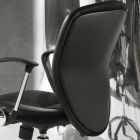 Bureaustoel met zwenkwielen in zwart en metaal Eco-leer - Amarilda Viadurini