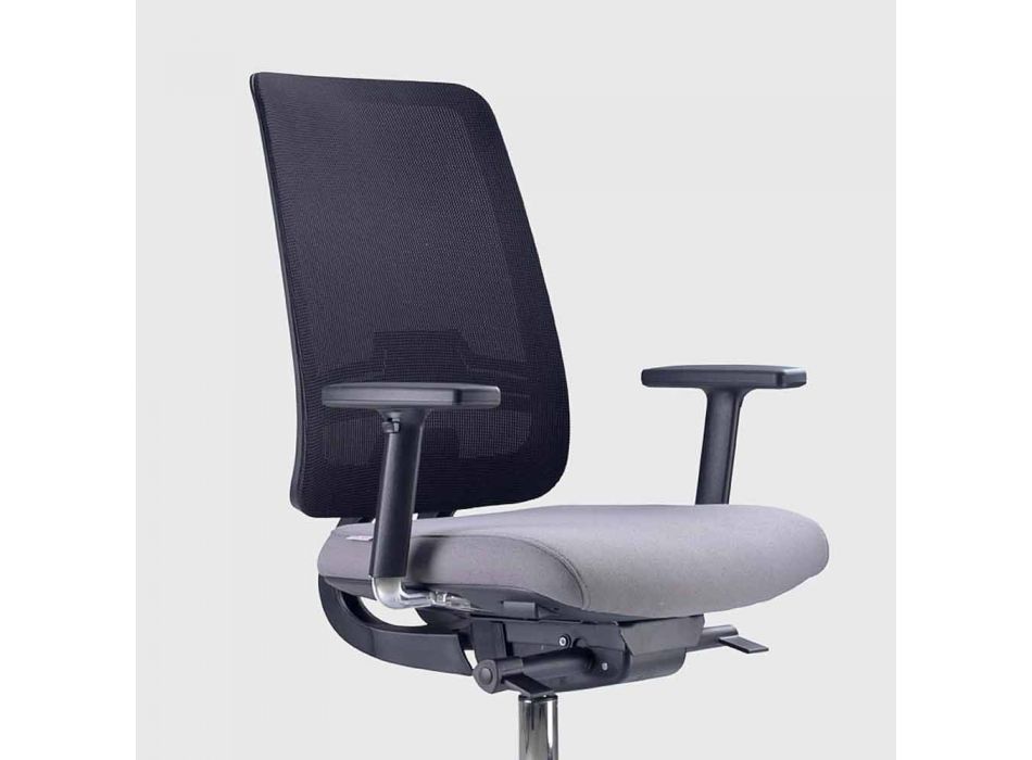 Bureaustoel met zwenkwielen in zwart en stof Tecnorete - Menaleo Viadurini