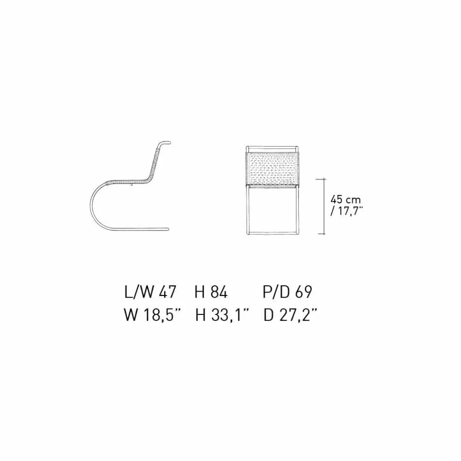 Bureaustoel in natuurlijk riet en verchroomd staal Made in Italy - Formentera Viadurini