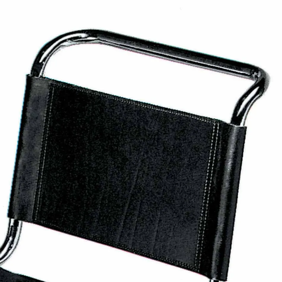 Lederen bureaustoel met verchroomde stalen structuur Made in Italy - Elite Viadurini