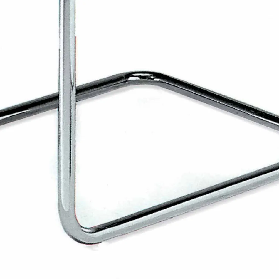 Lederen bureaustoel met verchroomde stalen structuur Made in Italy - Elite Viadurini