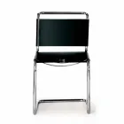 Lederen bureaustoel met verchroomde stalen structuur Made in Italy - Elite Viadurini