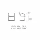 Lederen bureaustoel met chroomstalen structuur Made in Italy - Quartz Viadurini